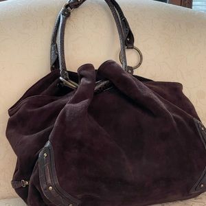 Cole Haan brown suede handbag
